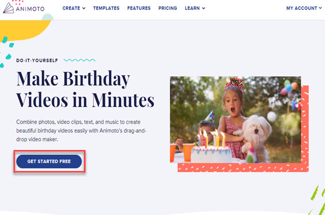 animoto homepage