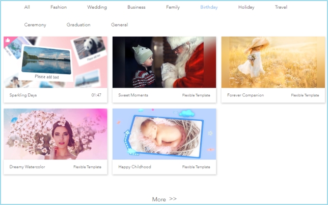 Select a birthday template