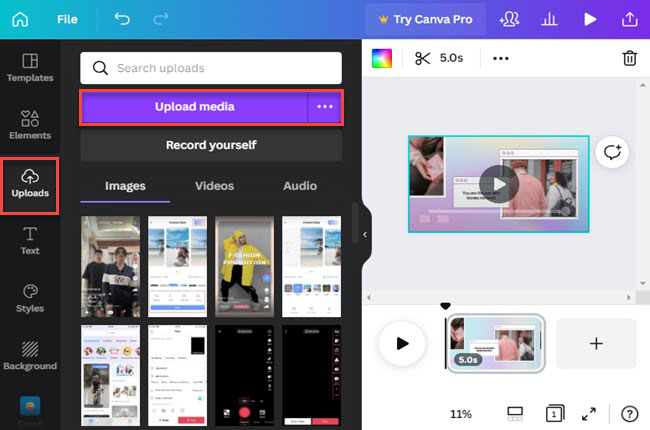 import files on canva