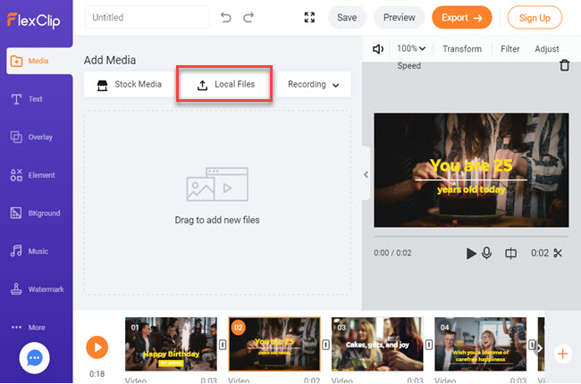 flexclip upload photo