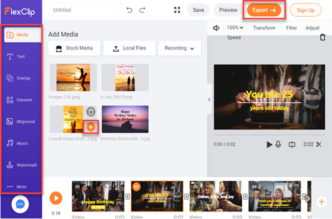 flexclip export video