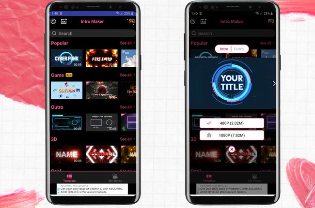 best intro maker app for android named beecut