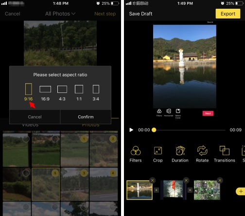 use BeeCut to edit slideshow
