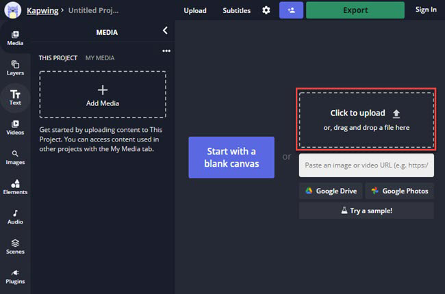 upload images kapwing