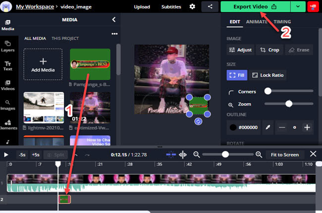 add a logo to video using kapwing