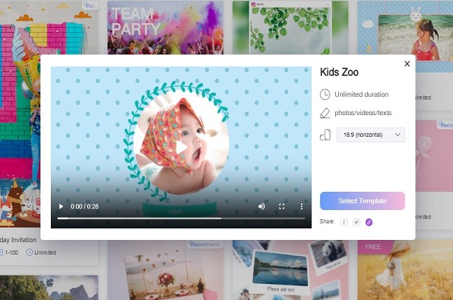 choose bday video template