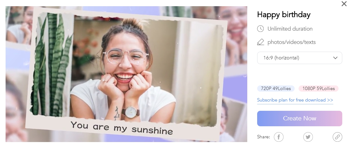 lightmv birthday invitation video template