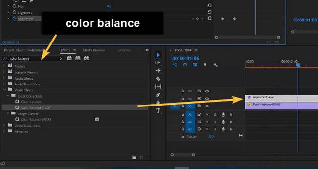add the black and white effect premiere pro