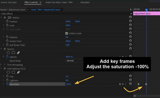 make a video black and white on premiere pro