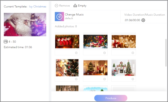 edit slideshow on LightMV