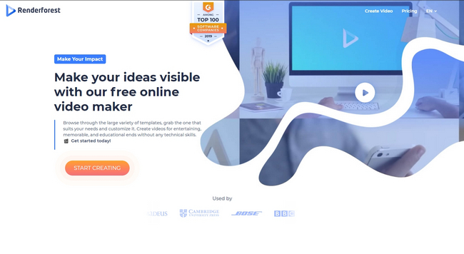 Renderforest's video maker