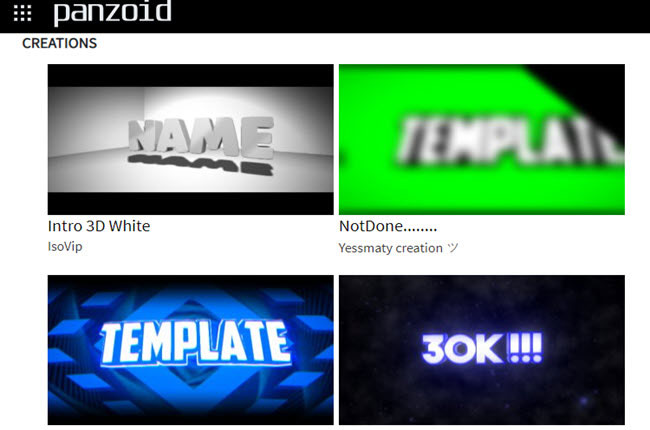 twitch intro maker named panzoid