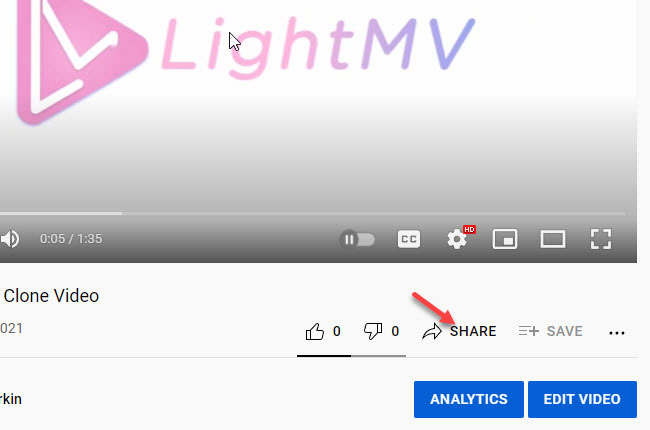 create a link for a video with youtube