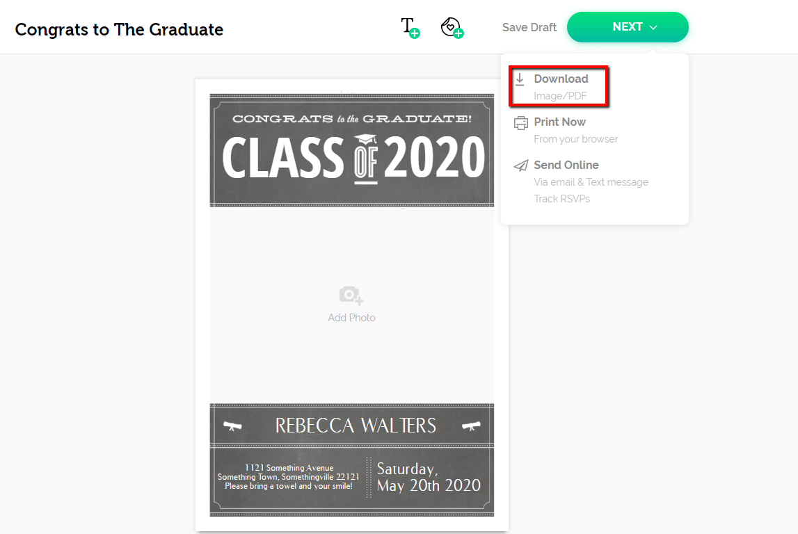 make a graduation invitation